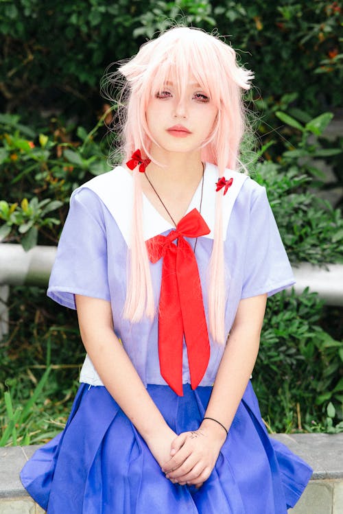 Free Girl Wearing a School Uniform  Stock Photo