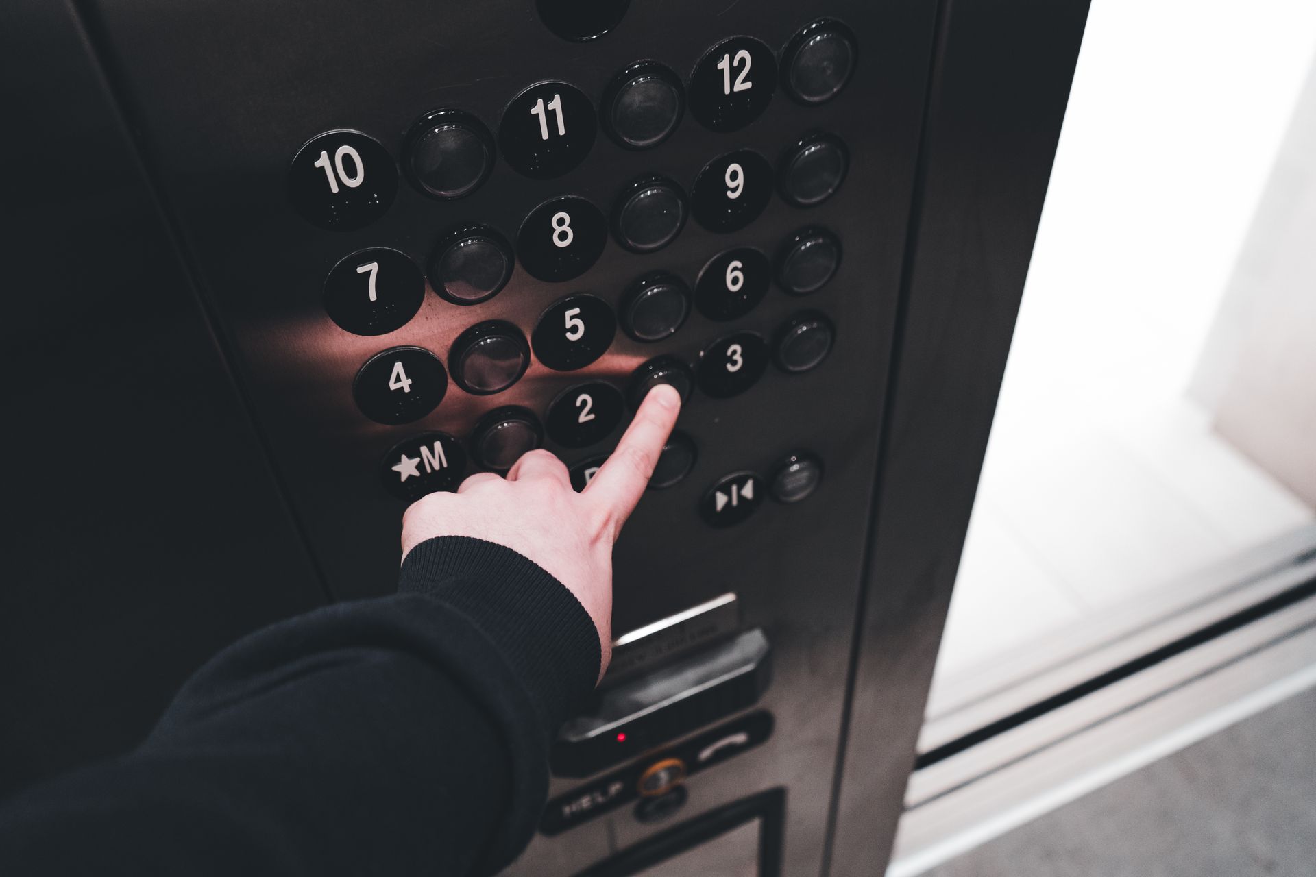 Elevator control panel close-up