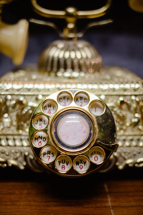 Close up of Decorated, Vintage Telephone