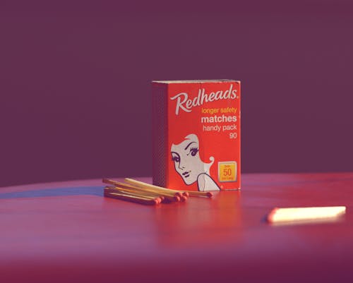Free Redheads Matches Handy Pack Stock Photo