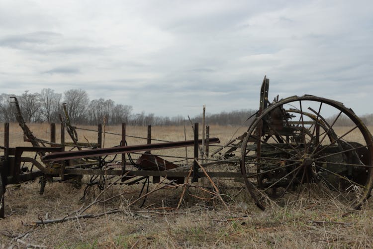 Abandoned Rusty Agricultural Machinery