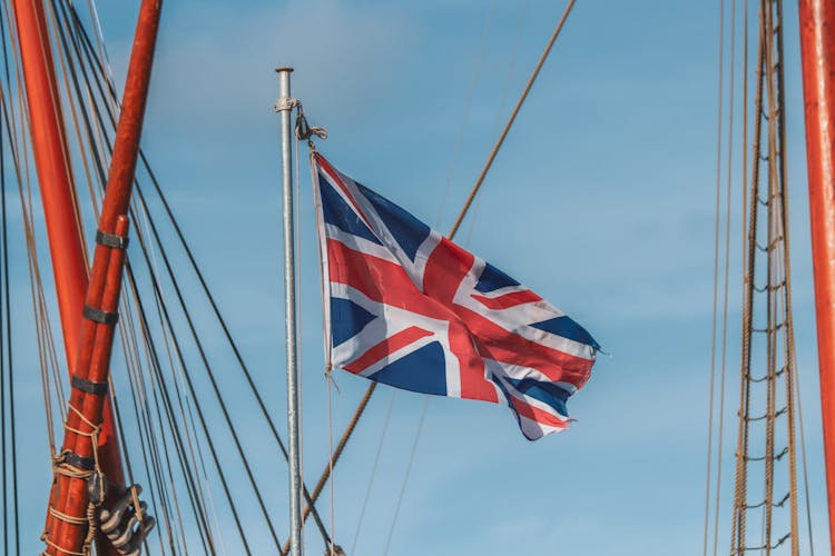 British Flag On A Ship Mast