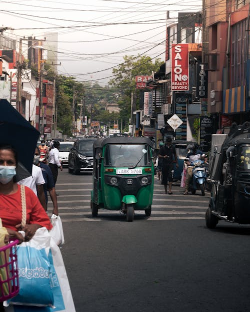 Auto Rickshaw on City Street