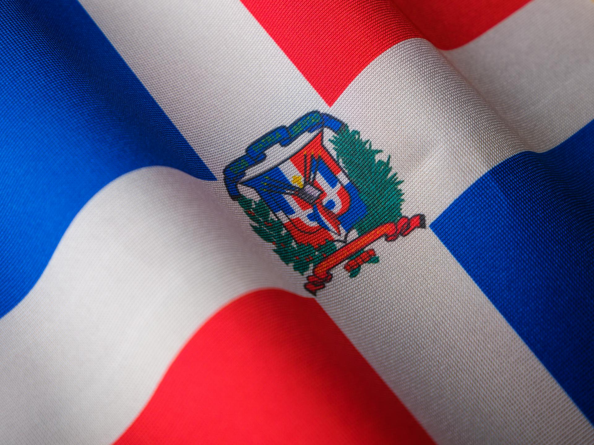 The national flag of Dominican Republic