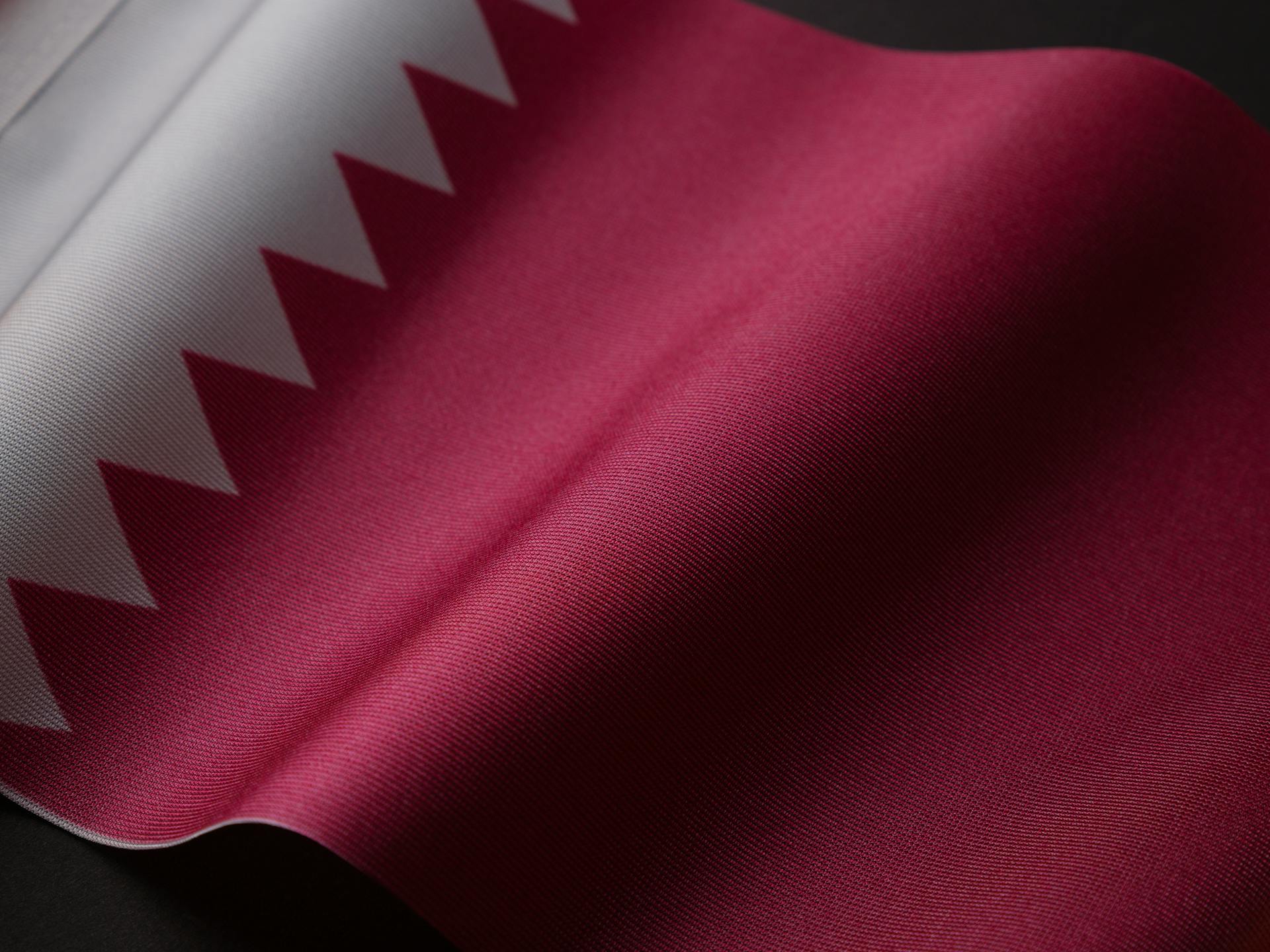 The national flag of Qatar