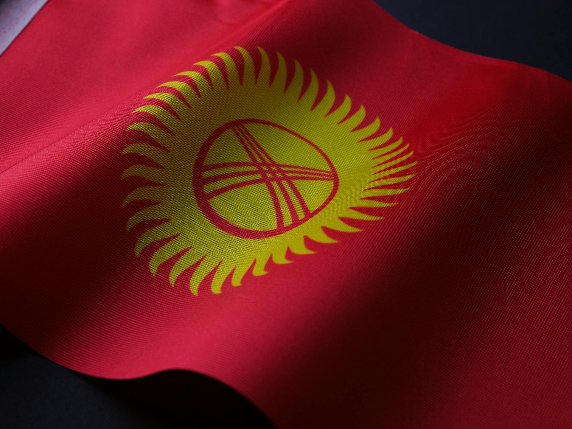 The national flag of Kyrgyzstan