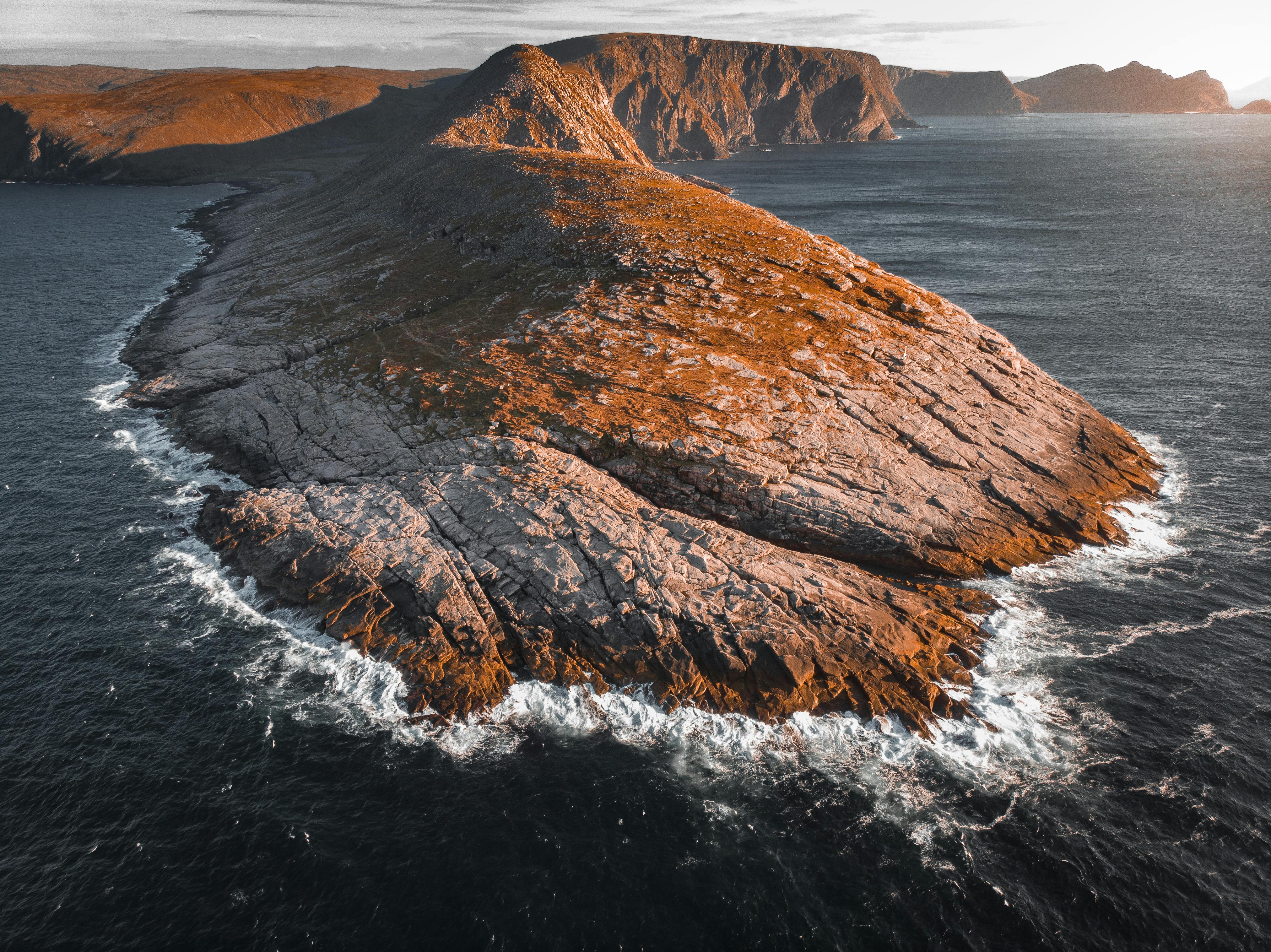 A stunning aerial shot of Skarsvåg