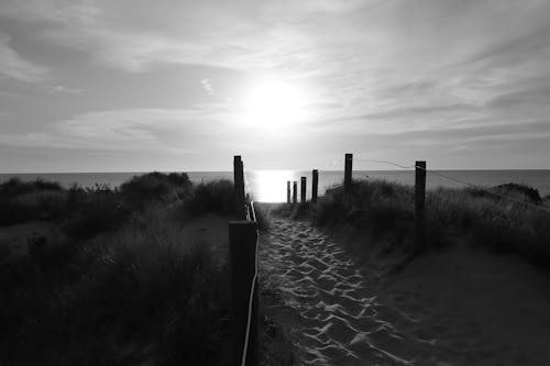 Δωρεάν στοκ φωτογραφιών με ασπρόμαυρο, δύση του ηλίου, θάλασσα Φωτογραφία από στοκ φωτογραφιών