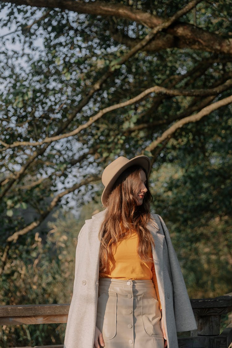 Woman Standing Near Tree