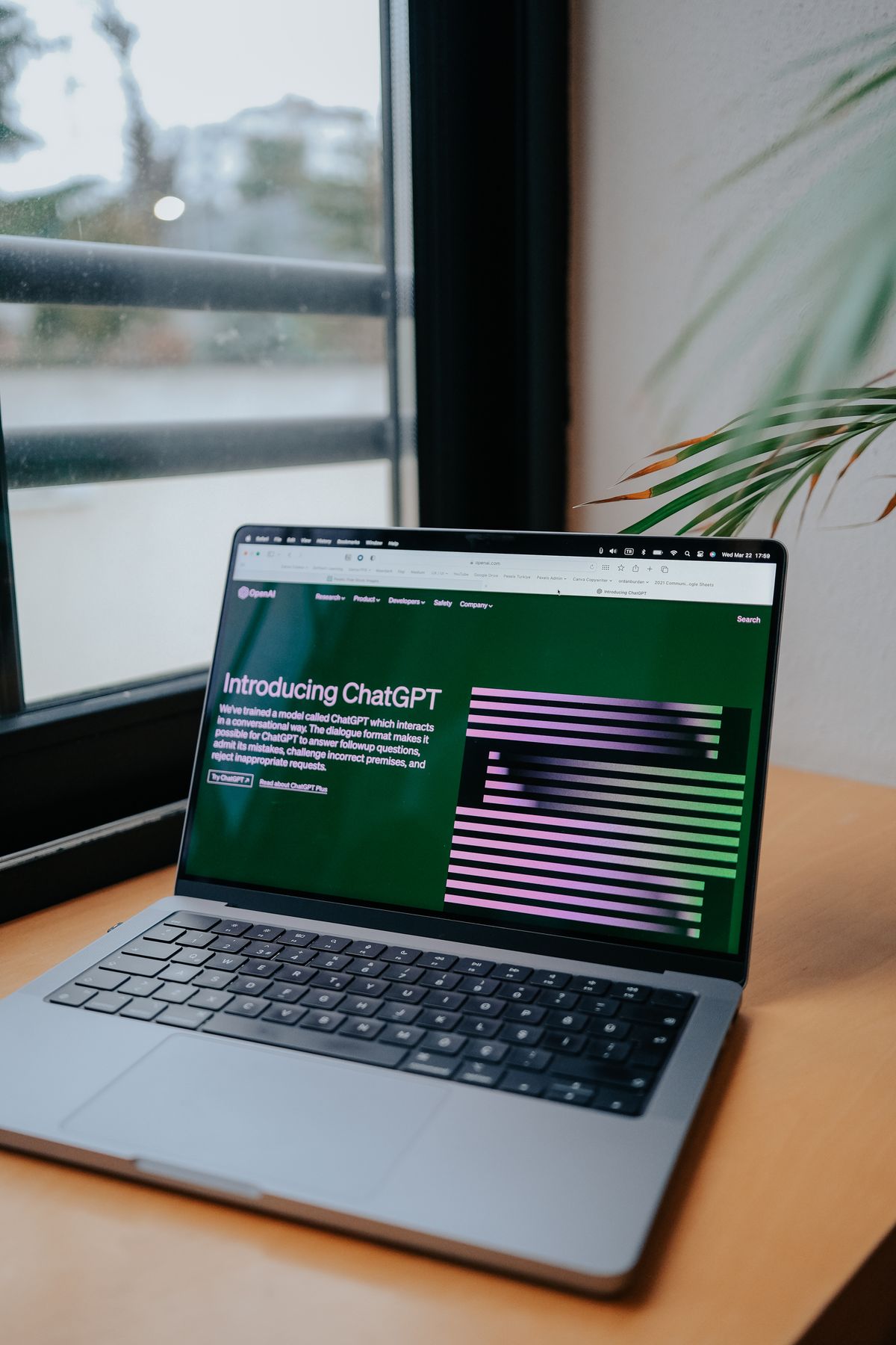 Laptop displaying a chat assistant