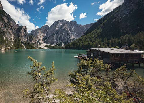 Lago di Braies in the Prags Dolomites in South Tyrol, Italy