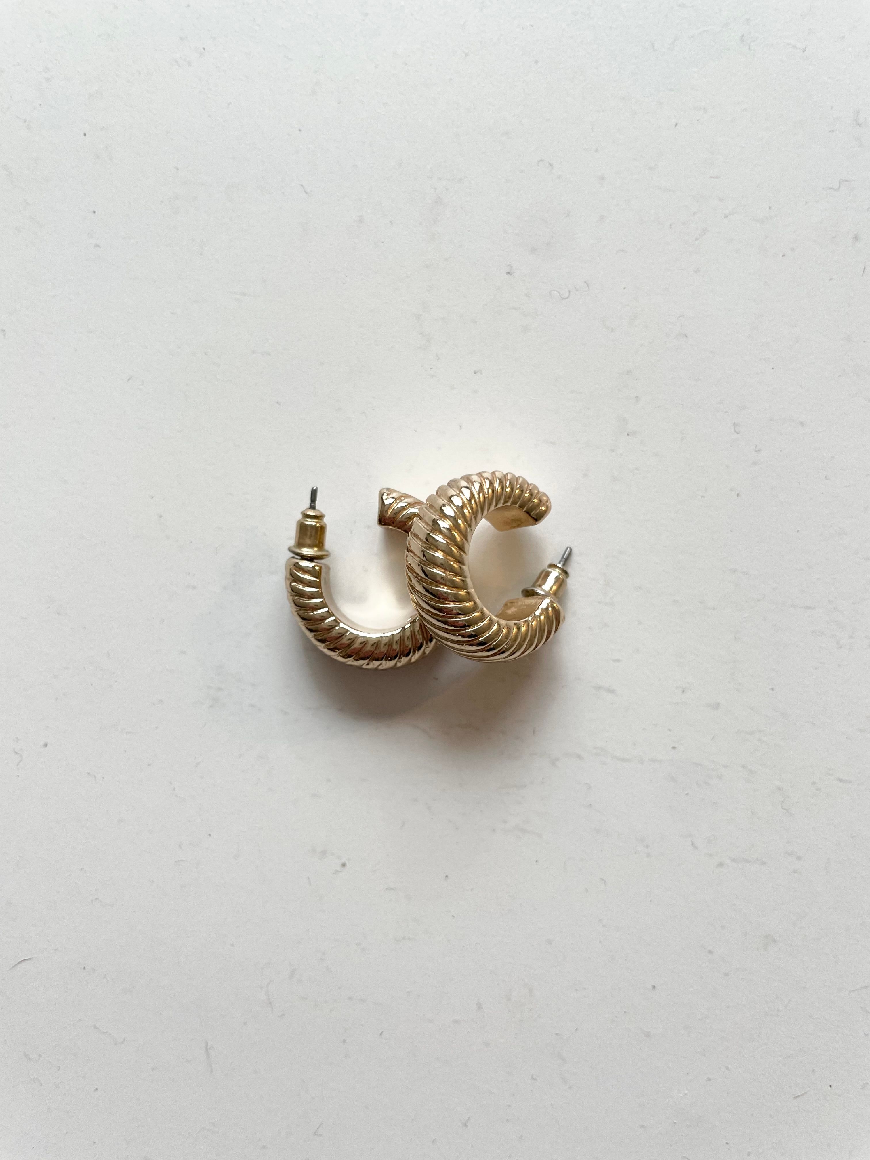 Textured Gold Mini Hoop Earrings
