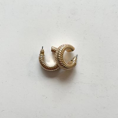 Textured Gold Mini Hoop Earrings