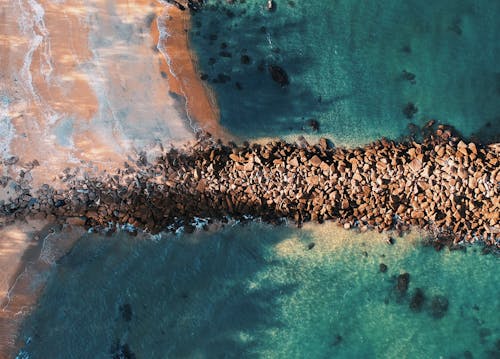 Free Aerial Photography Of Beach Stock Photo