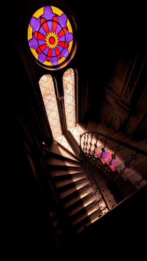 Stained Glass over Stairs