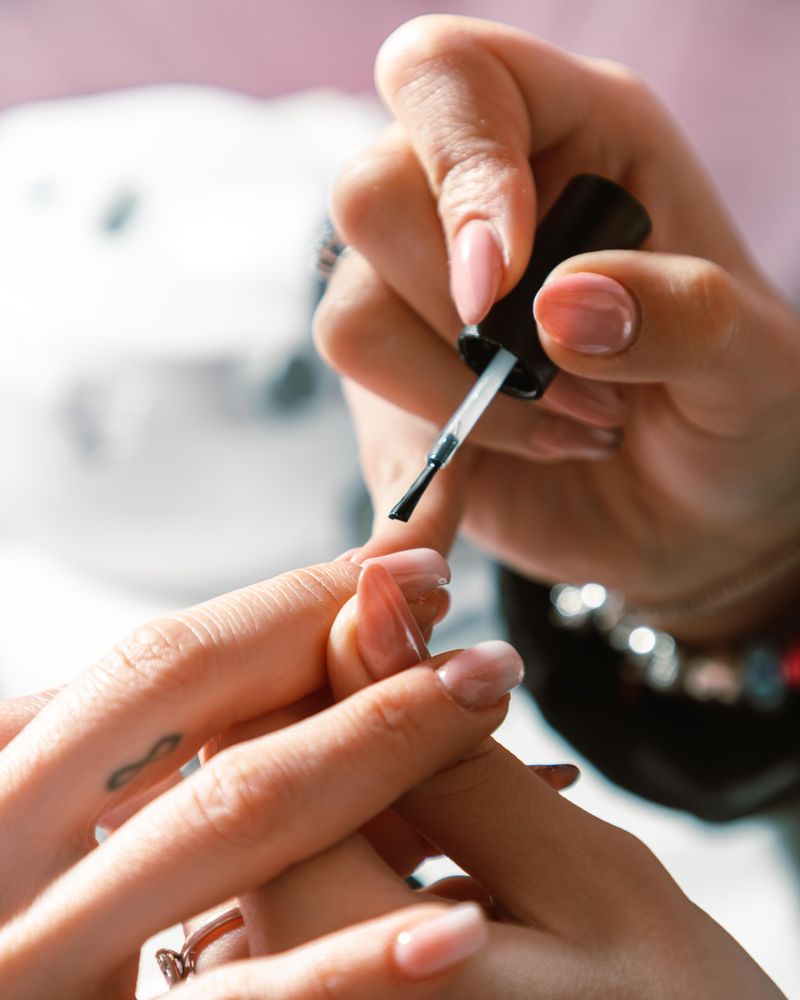 Natural nude manicure finish