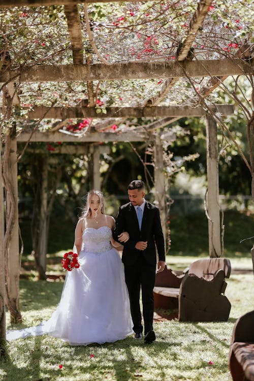 Newlyweds Walking Together