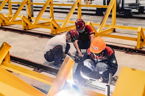 Men Welding a Steel Structure