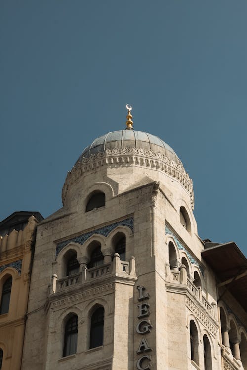 Clear Sky over Mosque in Town