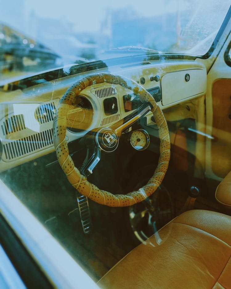 Driver Seat In Retro Car