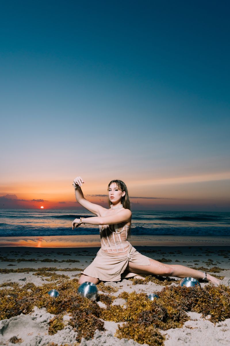 Wellness retreat yoga session at sunset