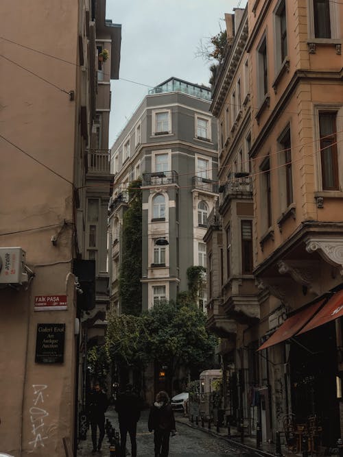 Buildings around Narrow Street in Istanbul