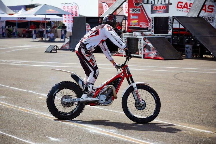 Man During Motorcycle Competition