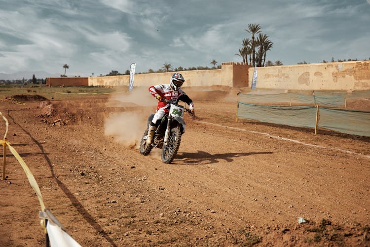 Man During Motorcycle Competition