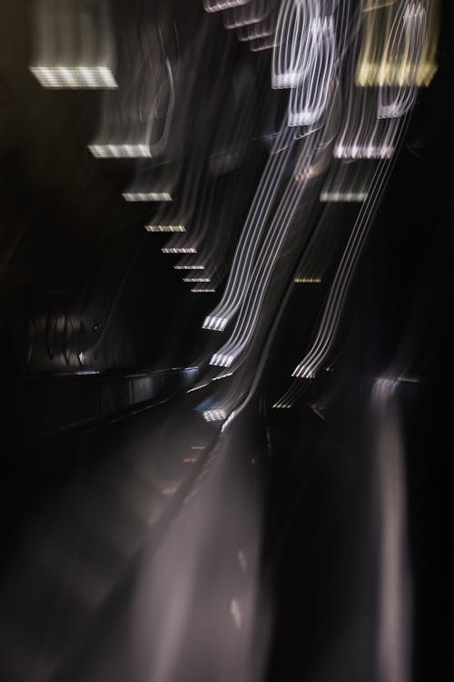 A long exposure photograph of a train