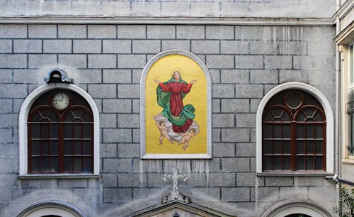 Facade of Church of Saint Mary Draperis in Istanbul