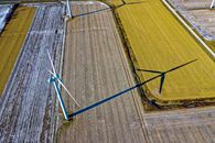 High Angle Photo of Wind Turbine on Field