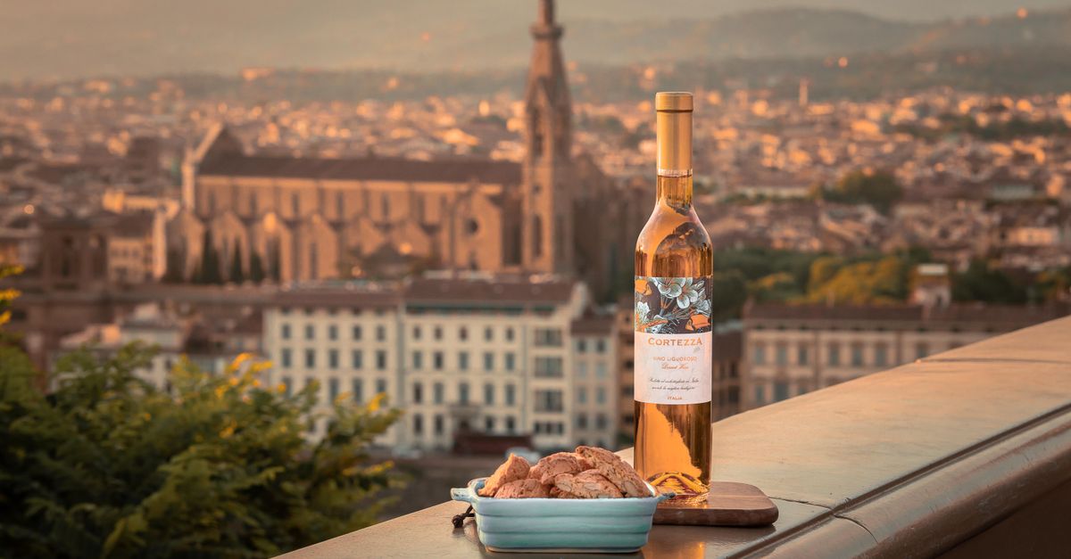 Food and Wine on Wall in Town in Tuscany · Free Stock Photo