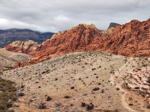 Free Breathtaking view of Red Rock Canyon's unique geology and vibrant red rocks. Stock Photo