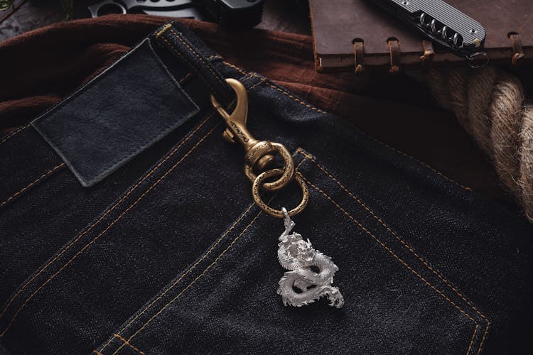 Vintage Dragon Key Chain And Jeans 