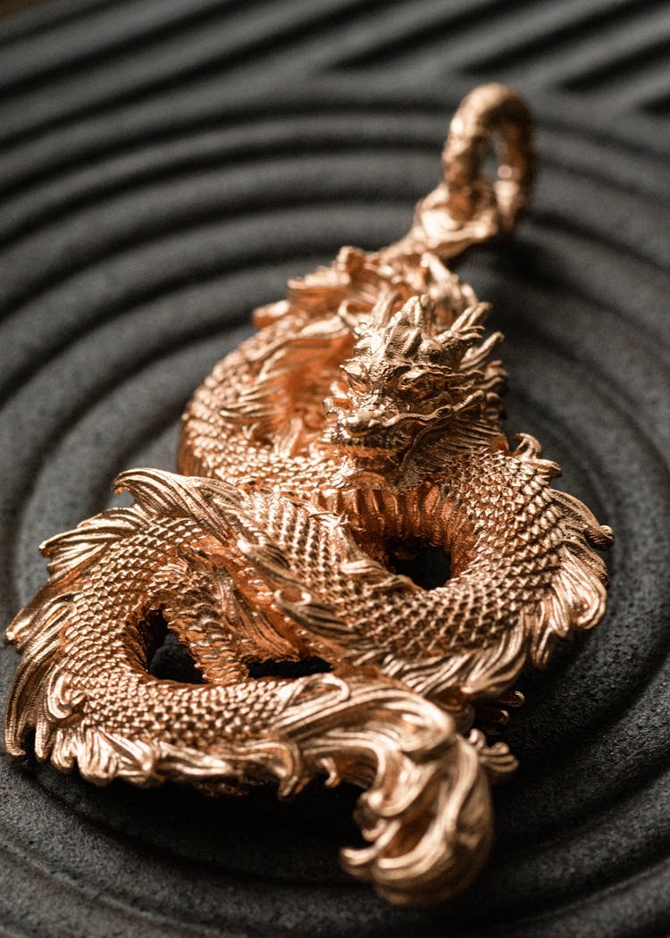 Golden Dragon Artwork Pendant