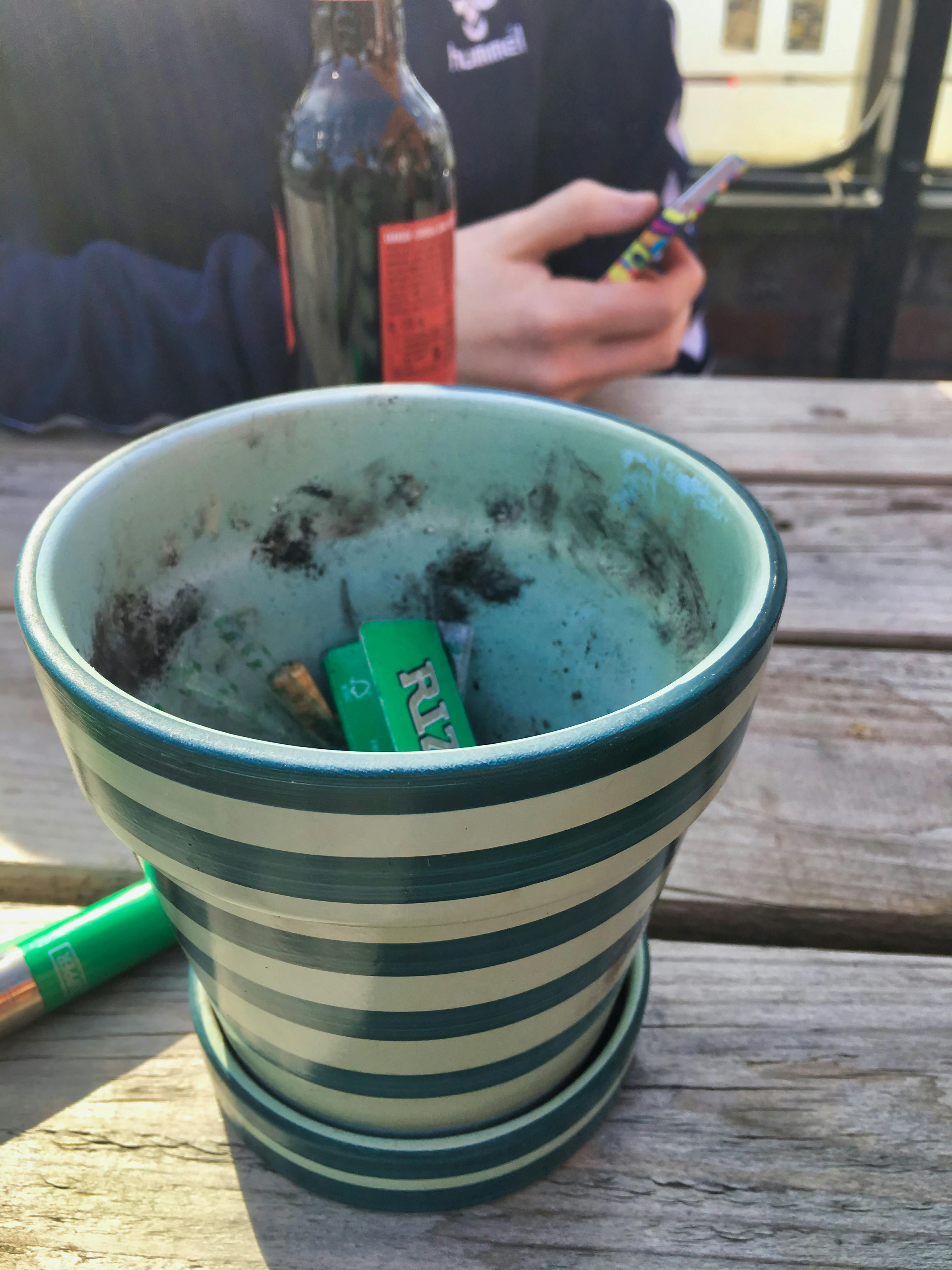 Free stock photo of ash, ashtray, bottle of wine