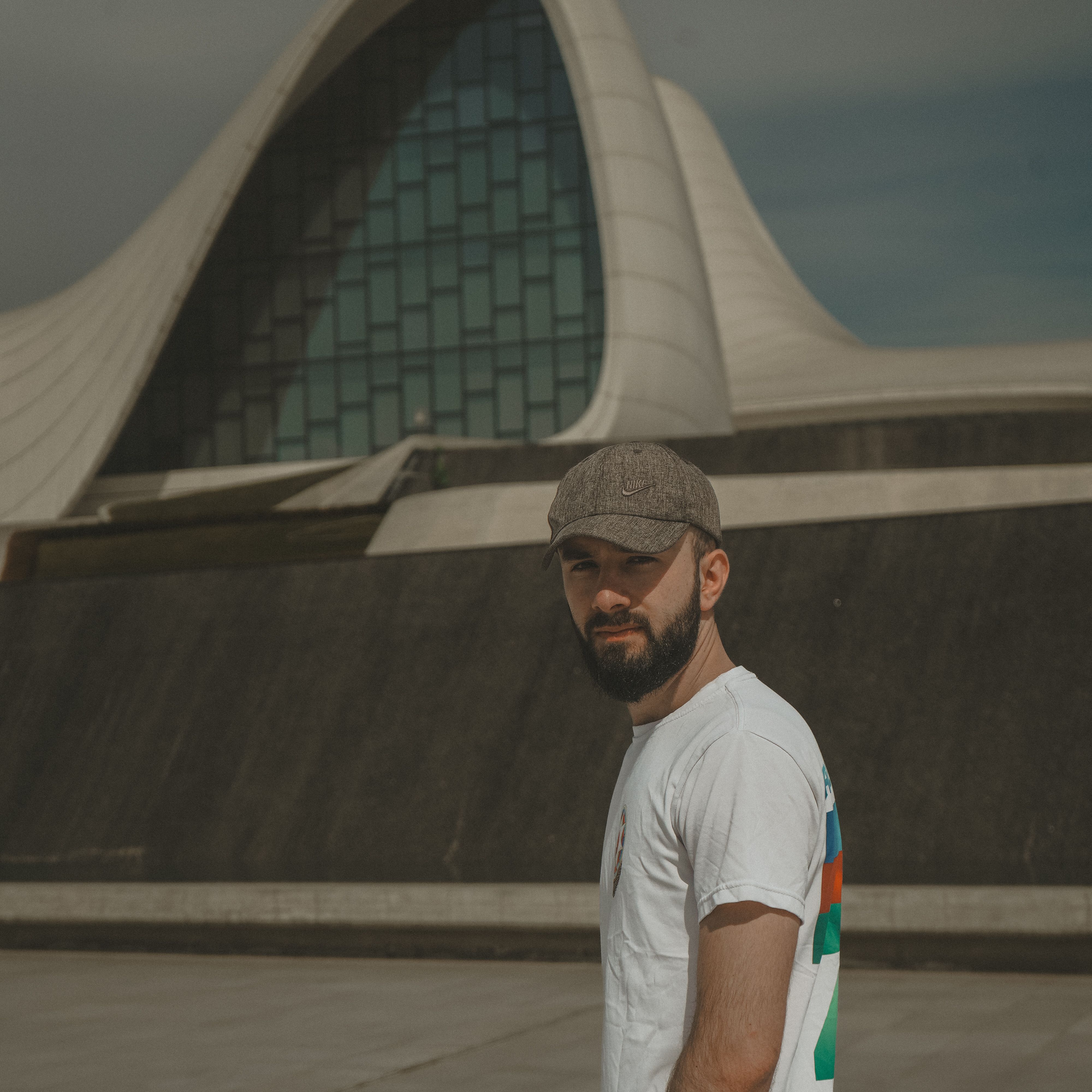Portrait of Man with Heydar Aliyev Center behind