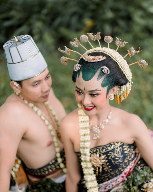 Man and Woman in Traditional Balinese Clothing
