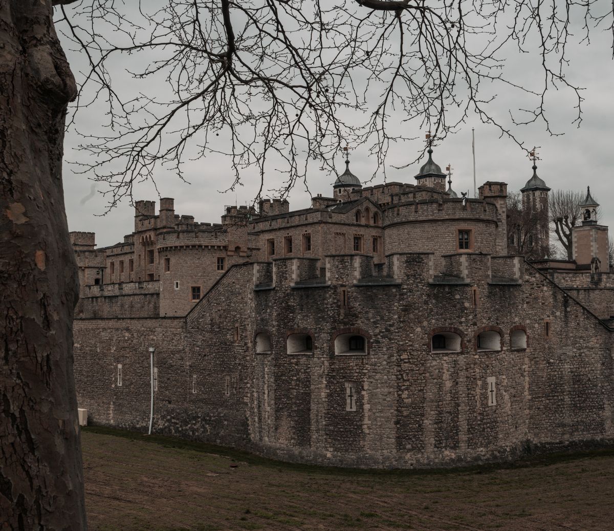 Stone walls of the Tower of London