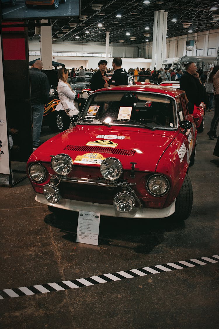 A Vintage Racing Skoda 130 RS At A Car Exhibition