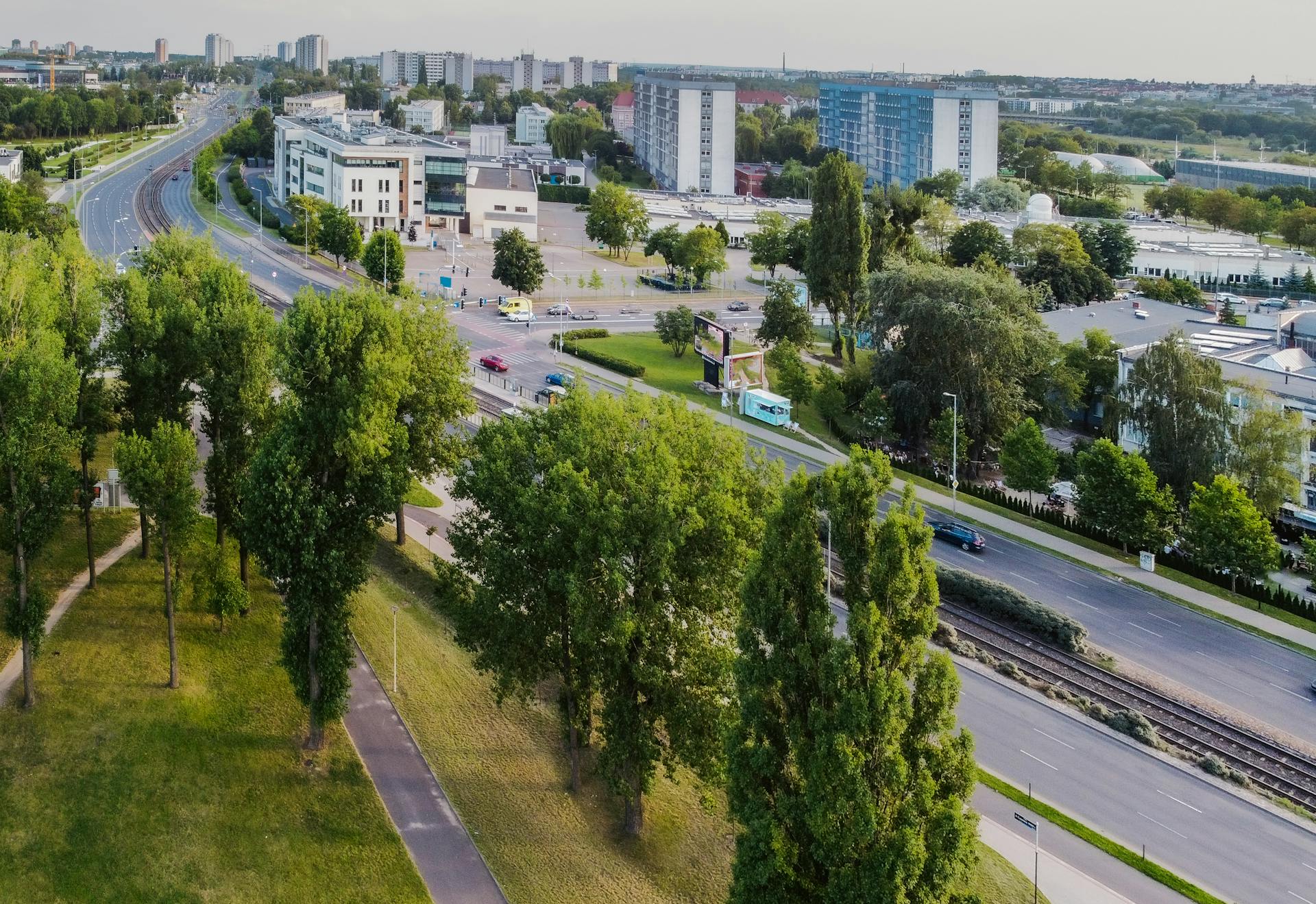 housing estate in a big city, aerial