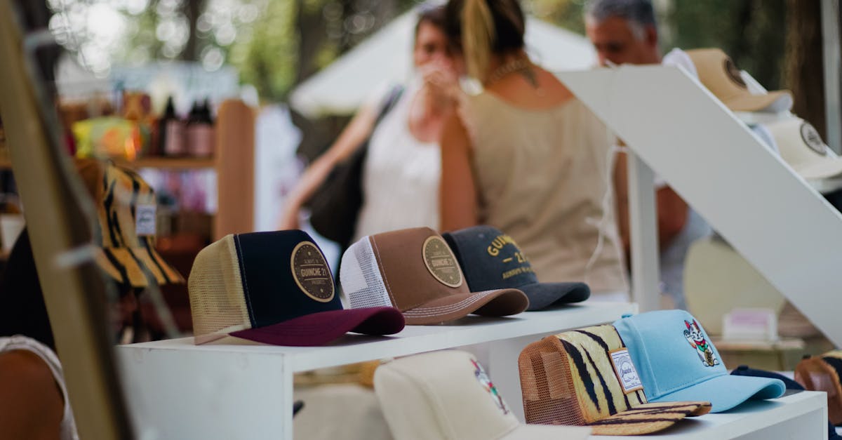 Caps Displayed At Market Stall Free Stock Photo caps-displayed-at-market-stall-free-stock-photo