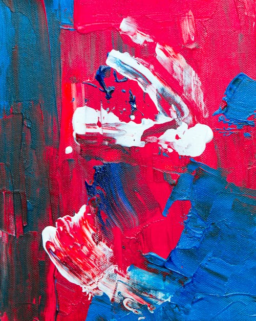 Красная, белая и синяя абстрактная живопись