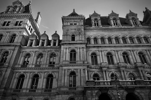 Imagine de stoc gratuită din alb-negru, albany, capitolul statului new york