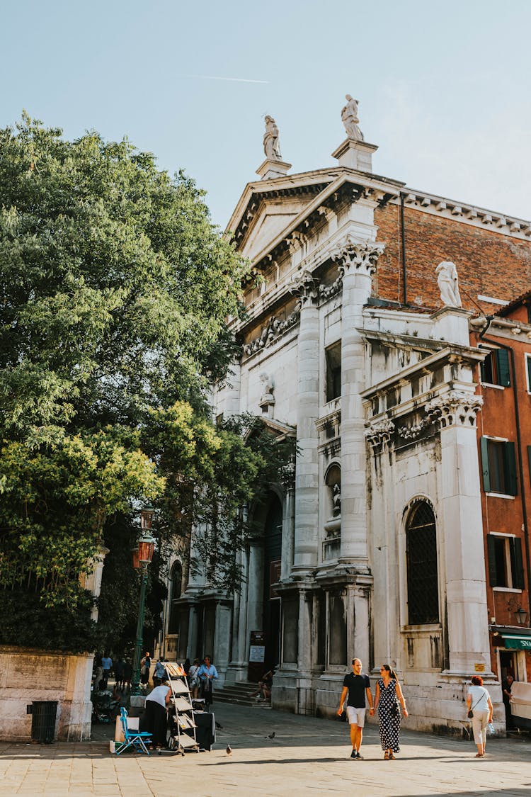 Facade Of The San Vidal Church In Venice, Italy 