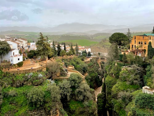 Guadalevin River in Canyon in Ronda, Spain