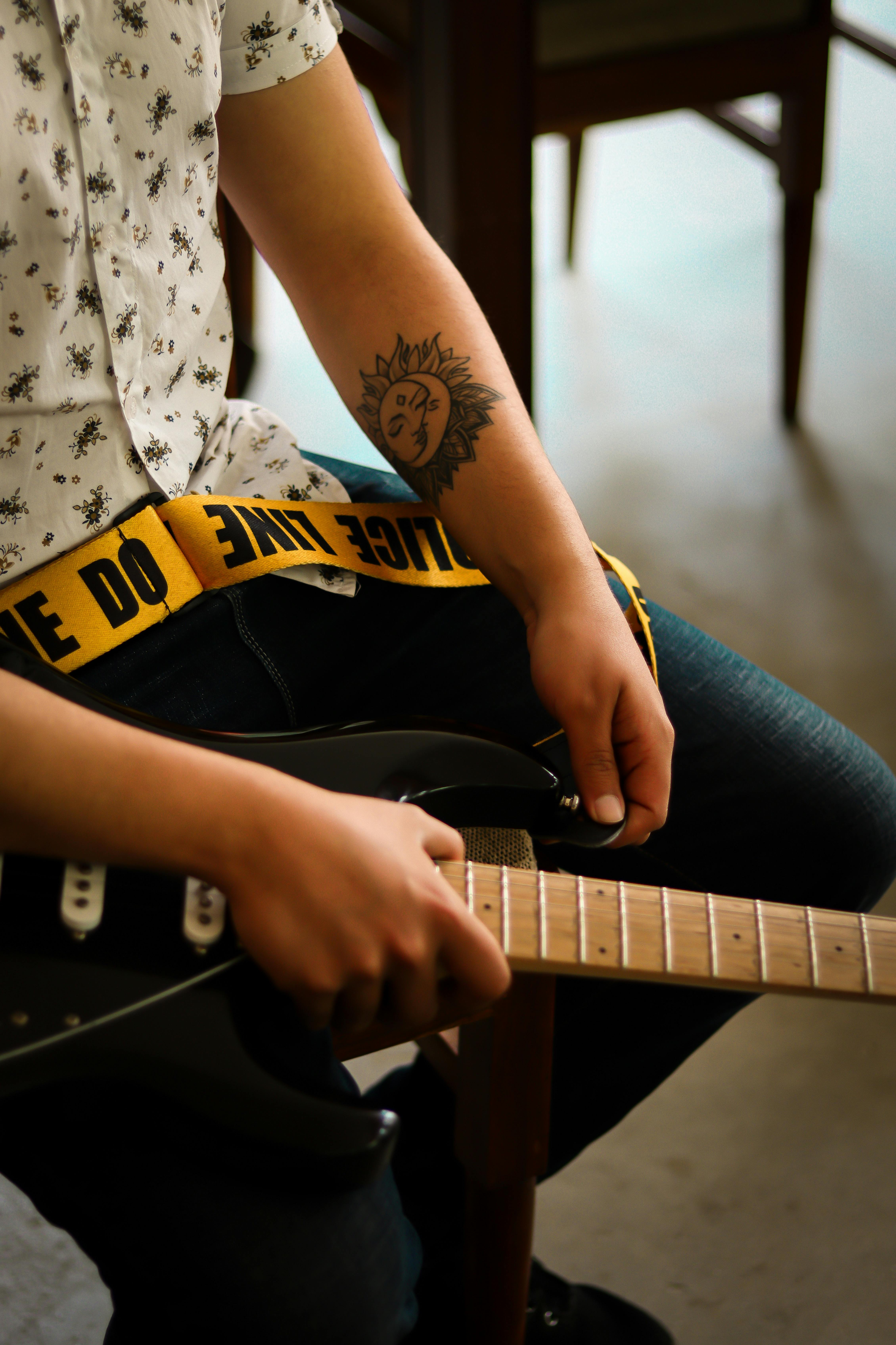 D'Addario Blossom Tattoo Guitar Strap | GimmeSomeStrings