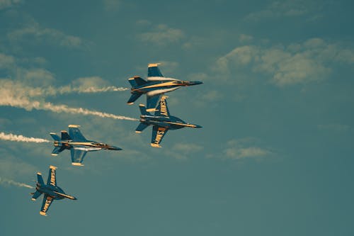 Gratis stockfoto met blue angels, F-18, formatie