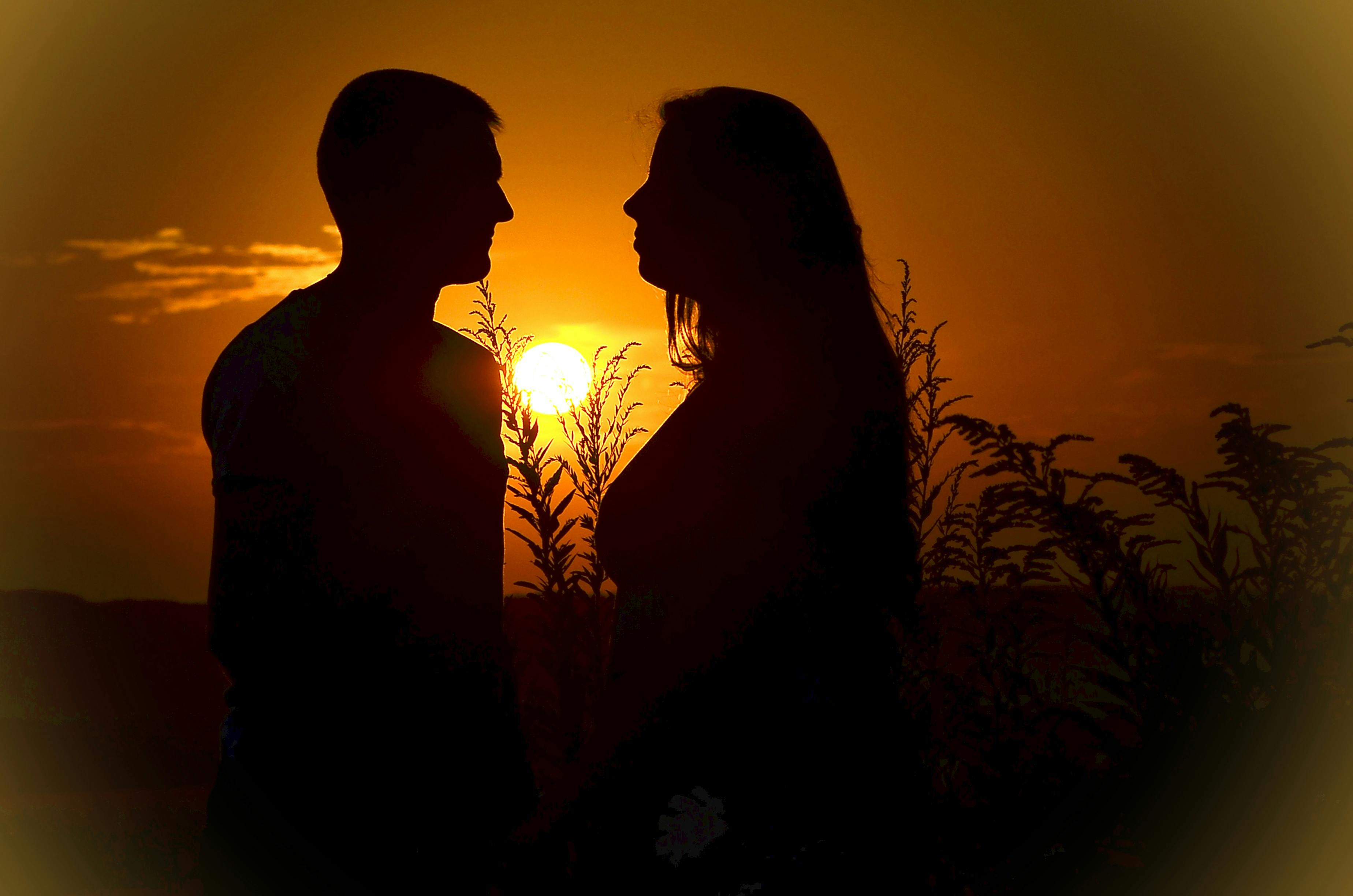 Silhouette Photo of Man Doing Heart Sign during Golden Hour \u00b7 Free Stock Photo