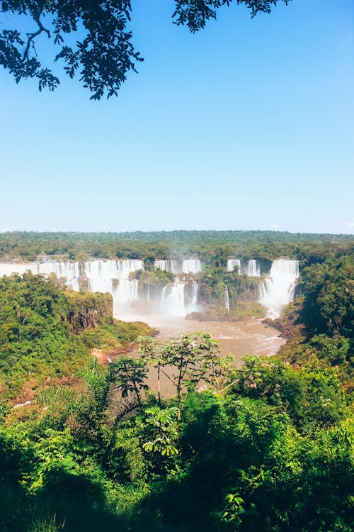 View of the Iguazu Falls from a Distance 